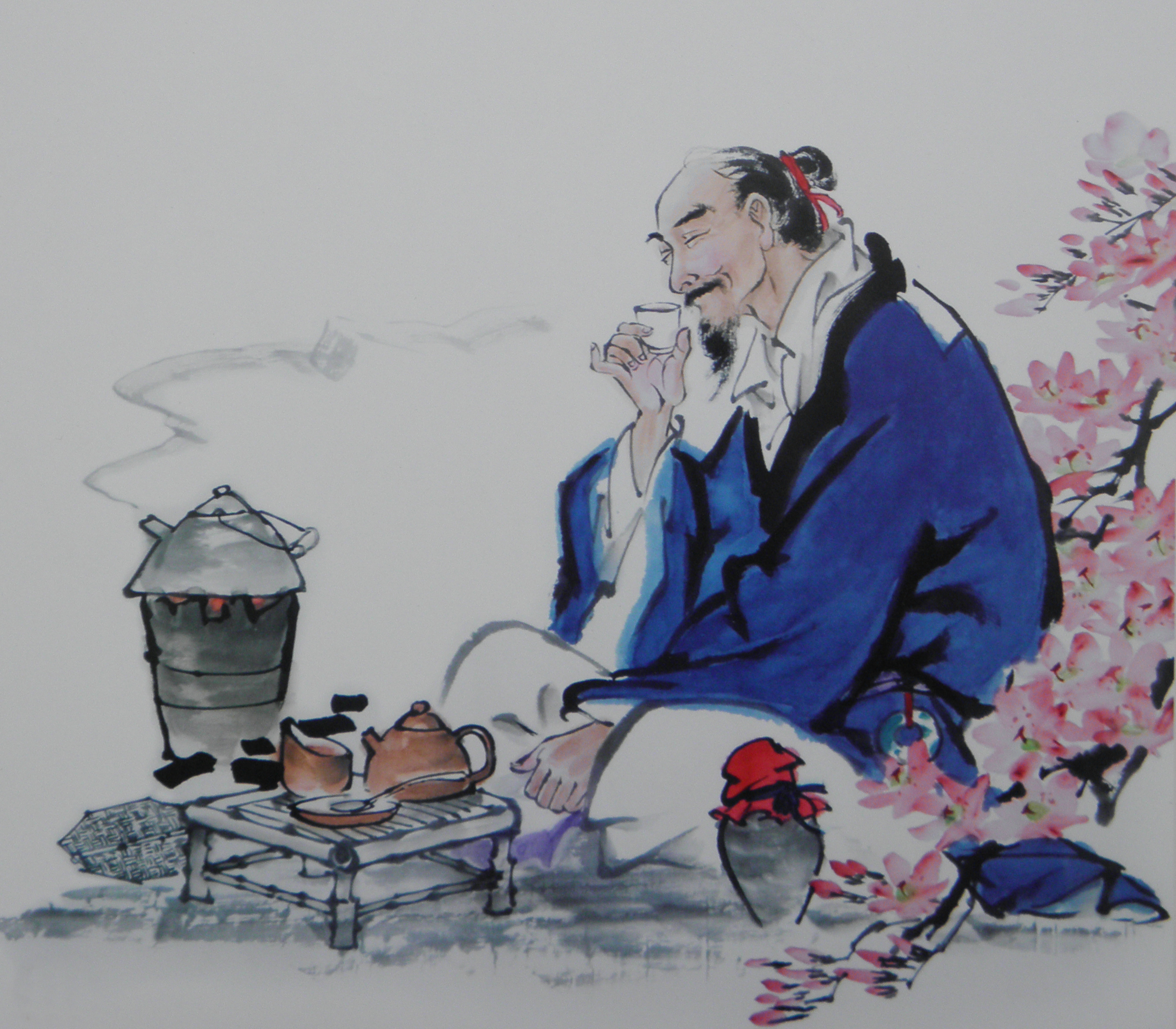 Японские притчи. Чайная церемония императора Китая. Древняя китайская живопись чайная церемония. Китайский Император пьет чай. Лю Чжан Чунь.
